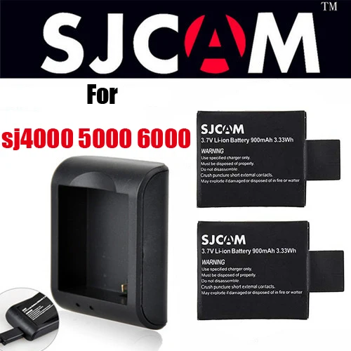 SJ 4000 900mAh 3 7 V 3.33Wh Батарея с AC DC Зарядное устройство для GoPro крепления на шлеме и SJ4000