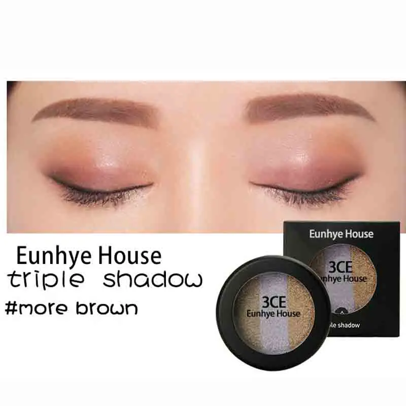 3CE EUNHYE HOUSE Eyes Макияж светящиеся блестки мерцающие атласные тени для век Натуральные Косметические долговечные водостойкие 3 цвета в 1 - Цвет: 04