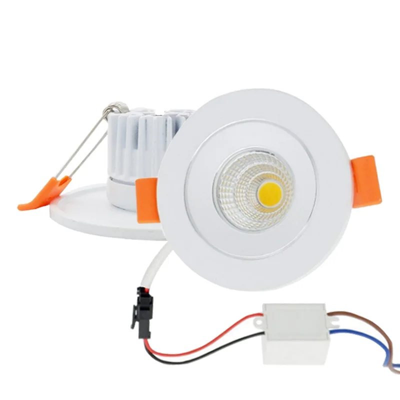 

Round Square Dimmable Led downlight light COB Ceiling Spot Light 3w 5w ceiling recessed Lights Indoor Lighting AC110V 220V