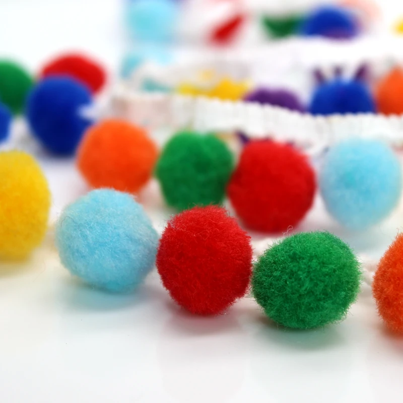 Цветная лента с помпоном рождественские кисточки помпоны отделка мяч бахрома