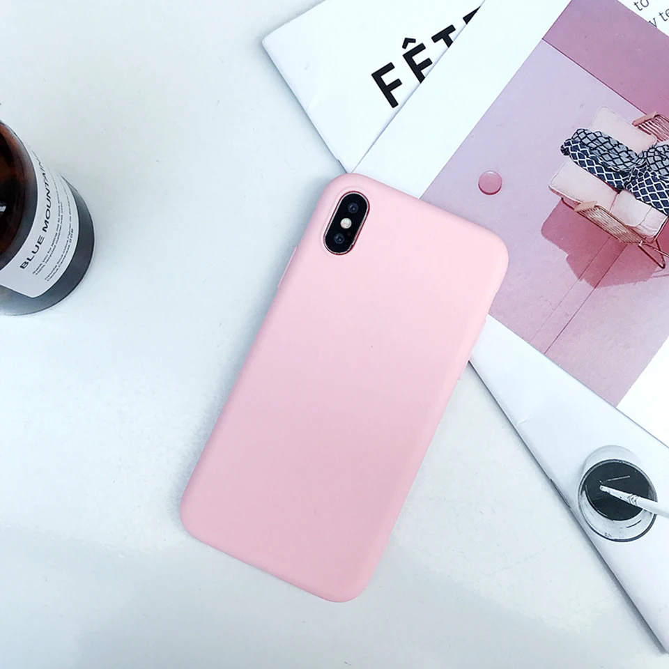 Чехол для iphone 7 на 6 plus чехлы телефонов 8 6s 5 5S se роскошный мягкий матовый Цветной