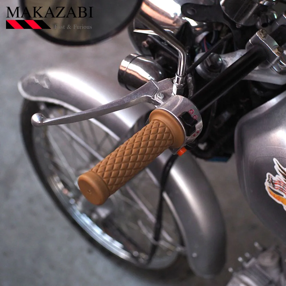 

New Vintage Cafe Racer Motorcycle Hand Grips Rubber Handle Bar 7/8" 22mm for CG125 CB400 HONDA KAWASAKI YAMAHA SUZUKI DUCATI KTM
