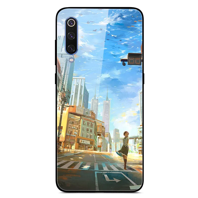 Чехол из закаленного стекла для Xiaomi Mi 9, чехол, стеклянная крышка для Xiaomi Mi 9 SE, чехол, силиконовый бампер, чехол для Xiaomi Mi CC9 Pro 9 Lite - Цвет: Лимонно-желтый