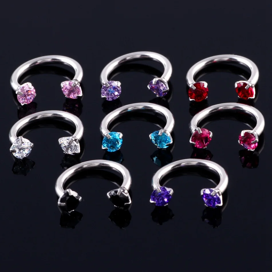 1 шт. стальной нос пирсинг перегородка кольцо уха Хрящ Пирсинг для пупка Спираль