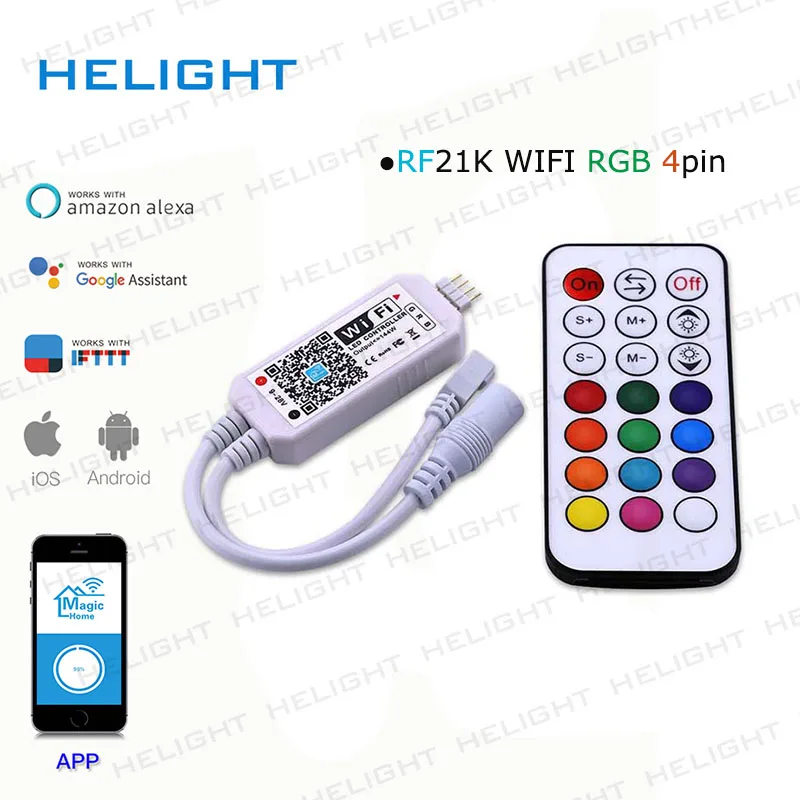DC12-28V мини wifi RGB/RGBW контроллер полосы музыкальный контроллер Amazon Alexa Google домашний телефон wifi контроллер для полосы светильник
