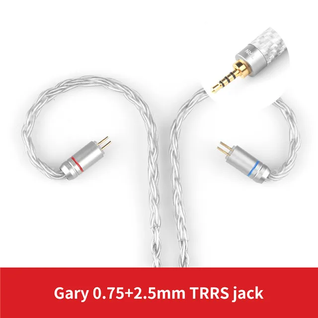 gray 2.5 0.75mm TRN T2 16 Core посеребренный HIFI кабель обновления 3,5/2,5 мм разъем MMCX/2Pin разъем для TRN V80 AS10 AS16 ZS10 AS06 ZST C10 C16 - Цвет: gray 2.5 0.75mm