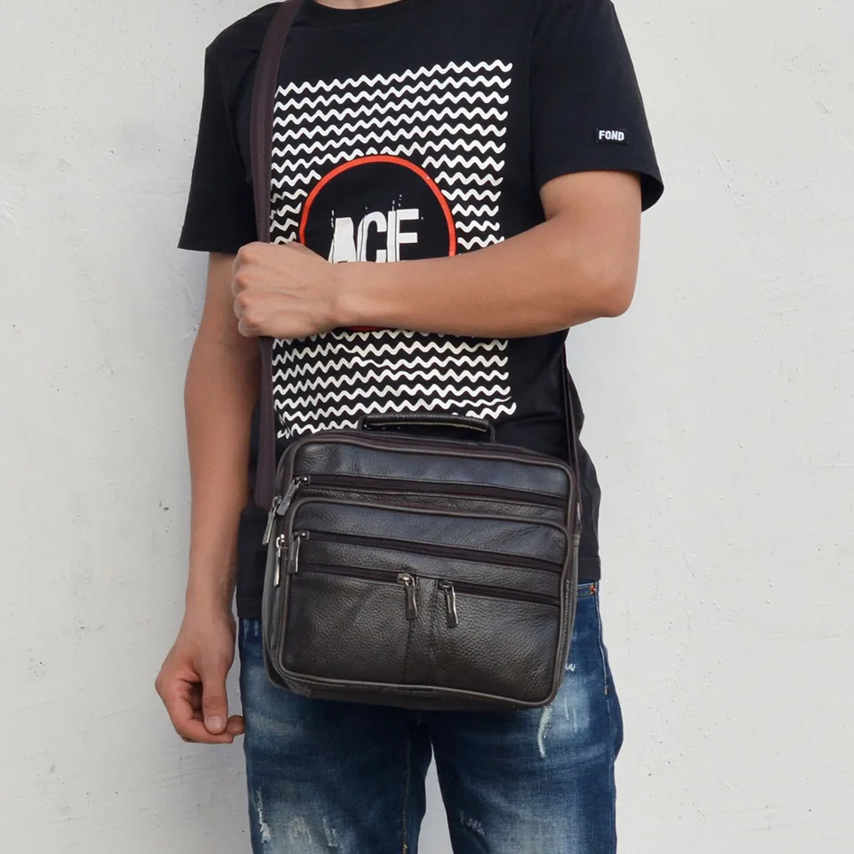 new arrival men shoulder bag mens genuine leather messenger bag boy coffee middle size handbags tote natural skin men briefcase free global shipping