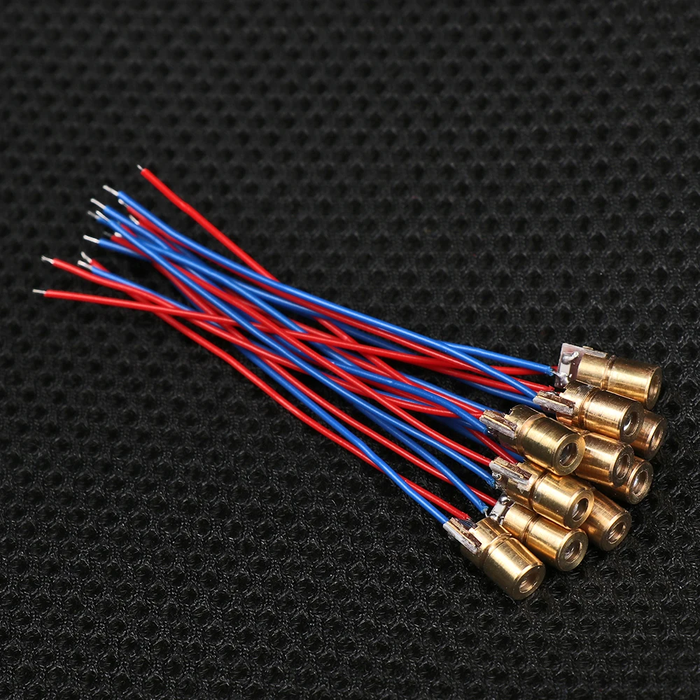 5 шт. лазерный диод 650nm 6 мм 3/5V 5 миллионов ватт Регулируемый точечный модуль лазерного диода красный Медь лазерной головки инструменты, аксессуары