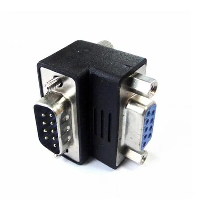 

270 Degree RS232 D-Sub 9Pin Male screw type To 9Pin Female Nut type extension Adapter