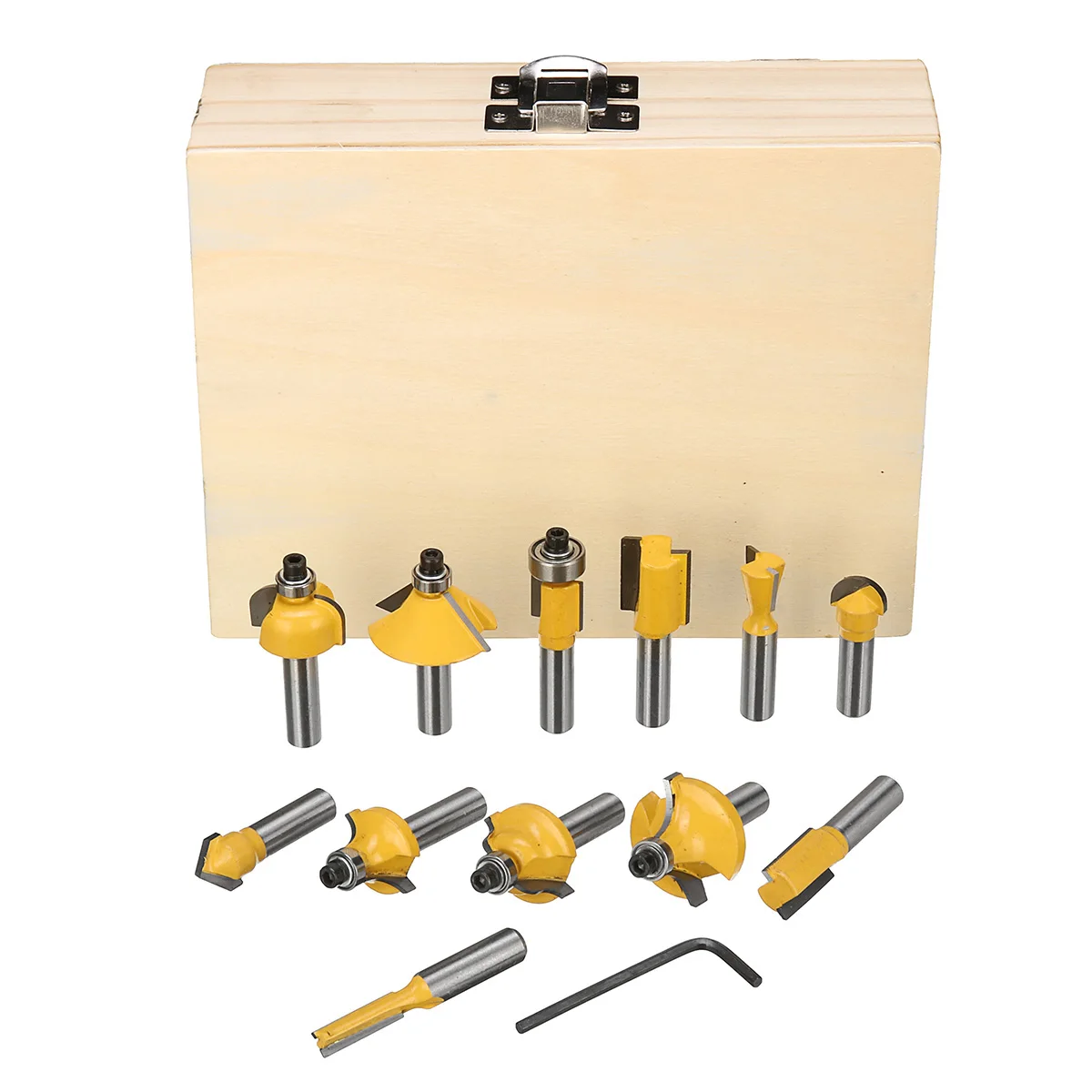

12Pcs 8mm Router Bit Set Trimming Straight Milling Cutter for Wood Bits Tungsten Carbide Cutting Woodworking