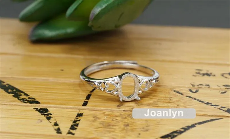 Joanlyn кольцо база для 5x7 мм Овальные Кабошоны с покрытием из белого золота 925 серебро регулируемый ремешок кольцо пустой JZ030