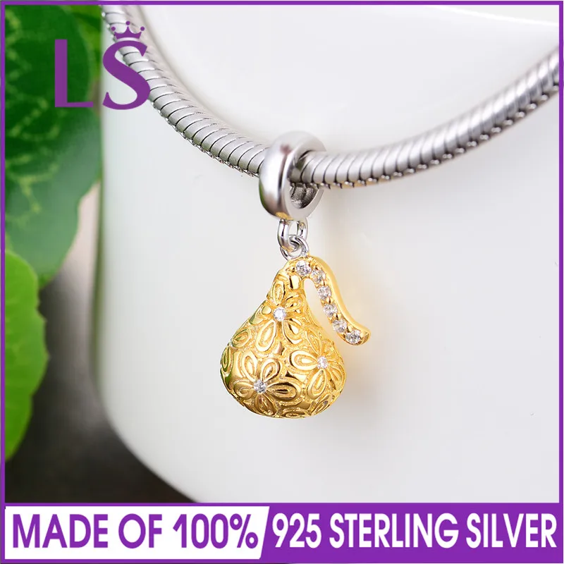 LS 1 4 k G. old Plated Sweet Chocolates Bead Charm для женщин ювелирное изделие модный 925 Серебряный