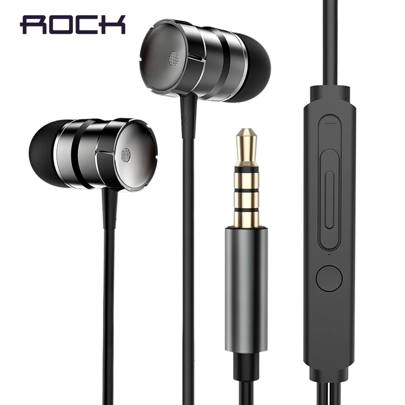 Rock In Ear металлические стереонаушники с микрофоном 3 5 мм inear проводные наушники