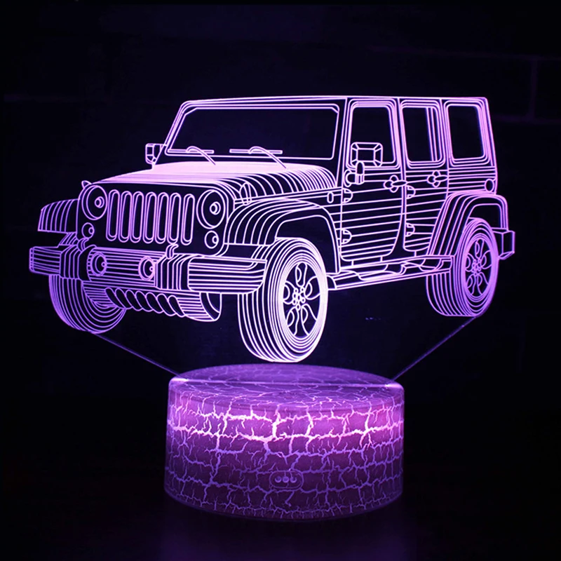 Автомобильная акриловая 3D Голограмма лампа, 7 цветов, Ночной светильник, детский сенсорный переключатель, цветной светильник s светодиодный USB настольная лампа, атмосферная лампа D30