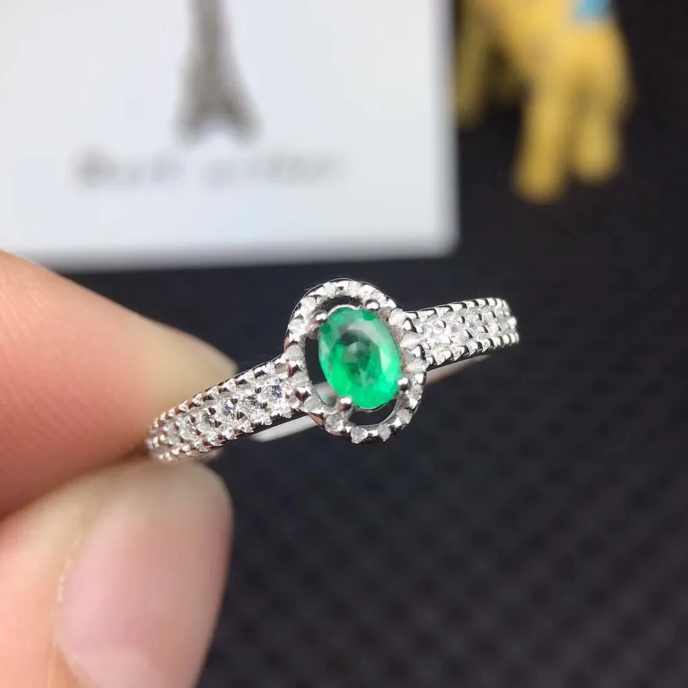

wedding rings Created 3*5mm Cut Oval Emerald rings for women Solid silver 925 jewelry Birthstone