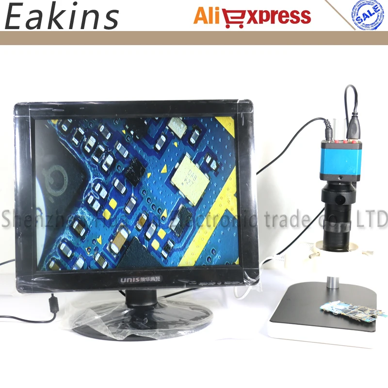 21MP HDMI USB промышленный видео электронный микроскоп с цифровой камерой+ большая стойка стрелы+ 180X/300X C-MOUNT объектив+ 56 светодиодный свет