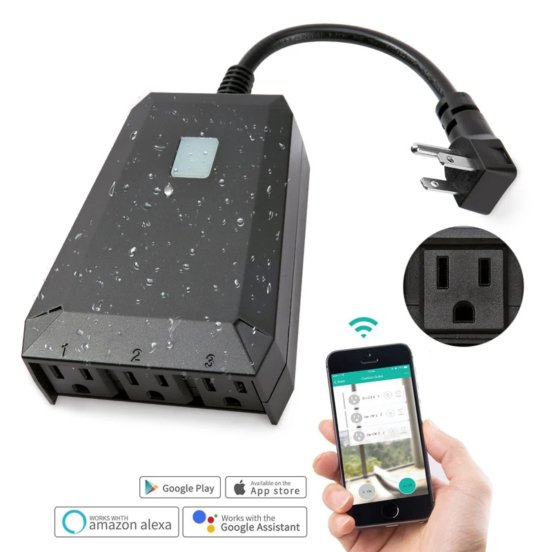 WiFi умная розетка IP44 Водонепроницаемая наружная приложение с дистанционным