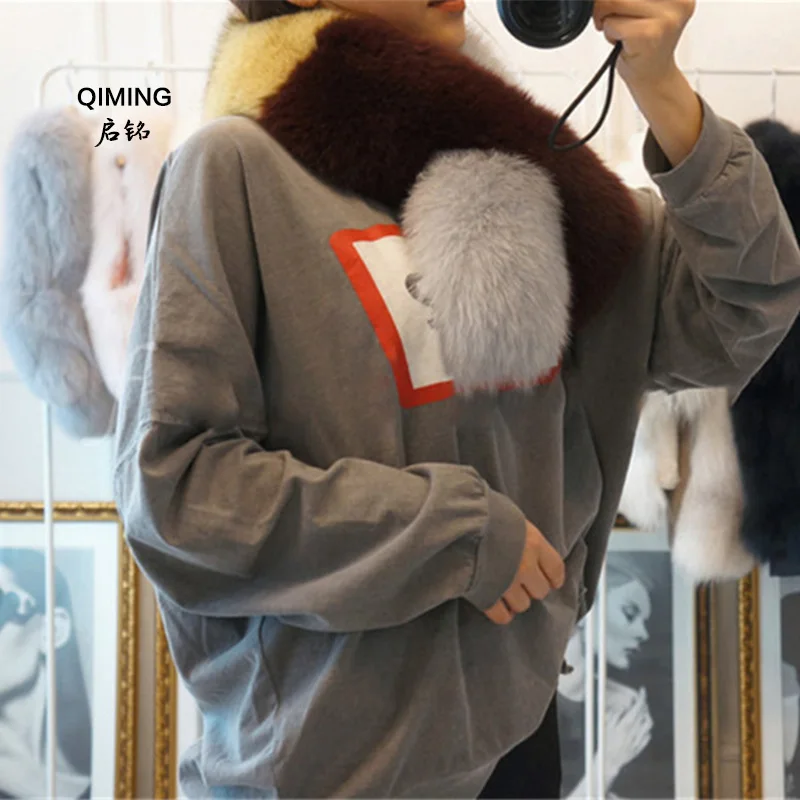 

Winter Women's Fox Fur Shawl Scarf Winter Warm Fur Collar Beautiful Accessories Shawl Winter Gift Fox Fur New L58