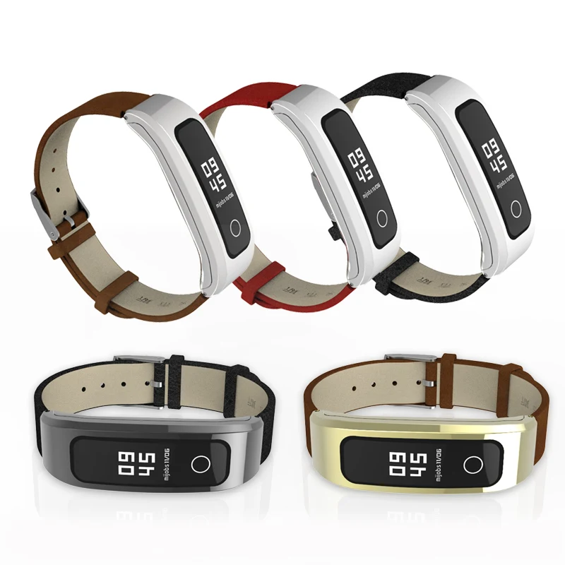 

Mijobs Leather PU Wrist Strap for Huawei Honor Band 4 Running Strap Smart Wristband Sport Bracelet for Honor Band 4 Running