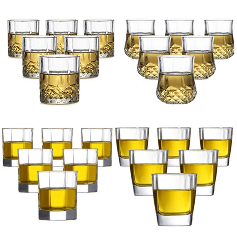 Wisky glass 12-шт набор, стакан для виски, пива, вина, рюмка, бокал для питья, es для воды, чая, Европейский, без свинца, стеклянные, вечерние, свадебные
