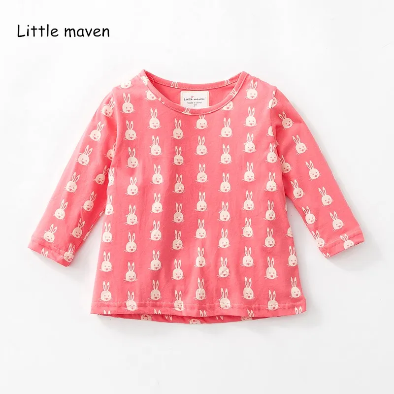 Детская брендовая одежда Little maven осенняя хлопковая футболка с длинными рукавами