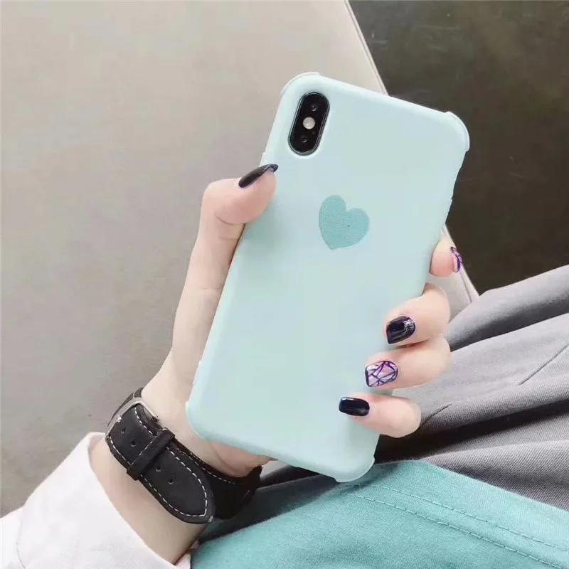 Чехол GYKZ карамельного цвета с сердечками для iPhone 6 6s XS MAX XR X 8 Plus противоударный