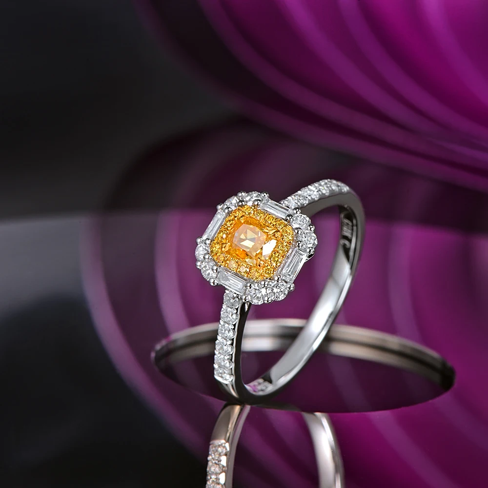 CaiMao 14KT/585 Белое золото 0.81ct натуральный бриллиант обручальное кольцо ювелирные изделия