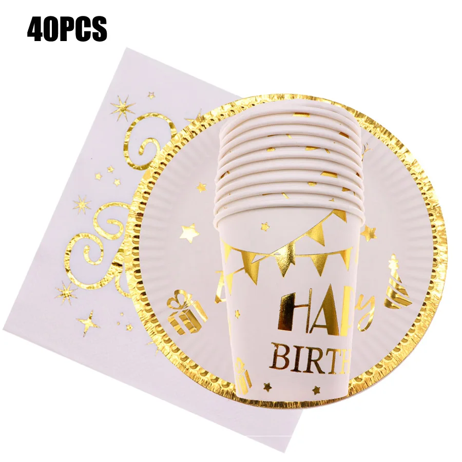 Золотой фольги одноразовые школы праздновать звезды с днем рождения письмо