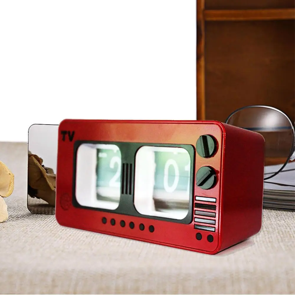 Ретро ностальгические ТВ флип часы Стильные креативные дома и офиса Настольные