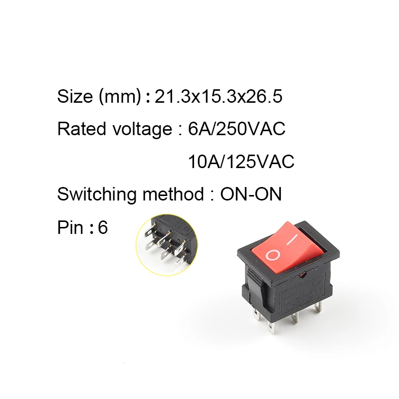 5 шт./лот клавишный выключатель Укрась свою переключатель 6 Pin ON ON/ВКЛ ВЫКЛ