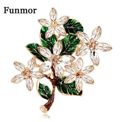 Женская Винтажная брошь Funmor в виде цветка эмалированная булавка украшение