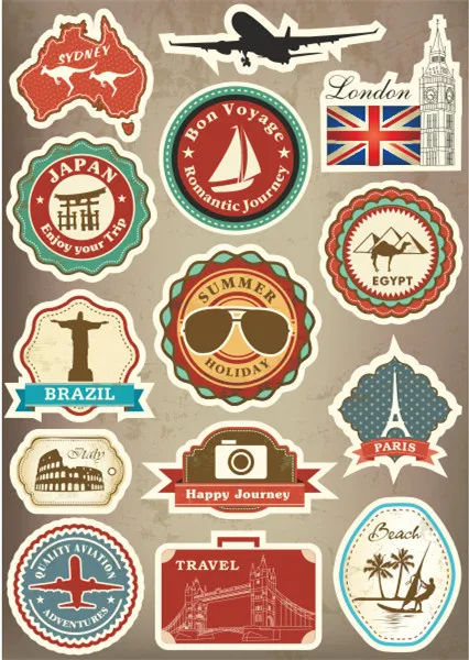 Известный живописном месте Винтаж Стикеры на Чемодан чемодан сумка тележка