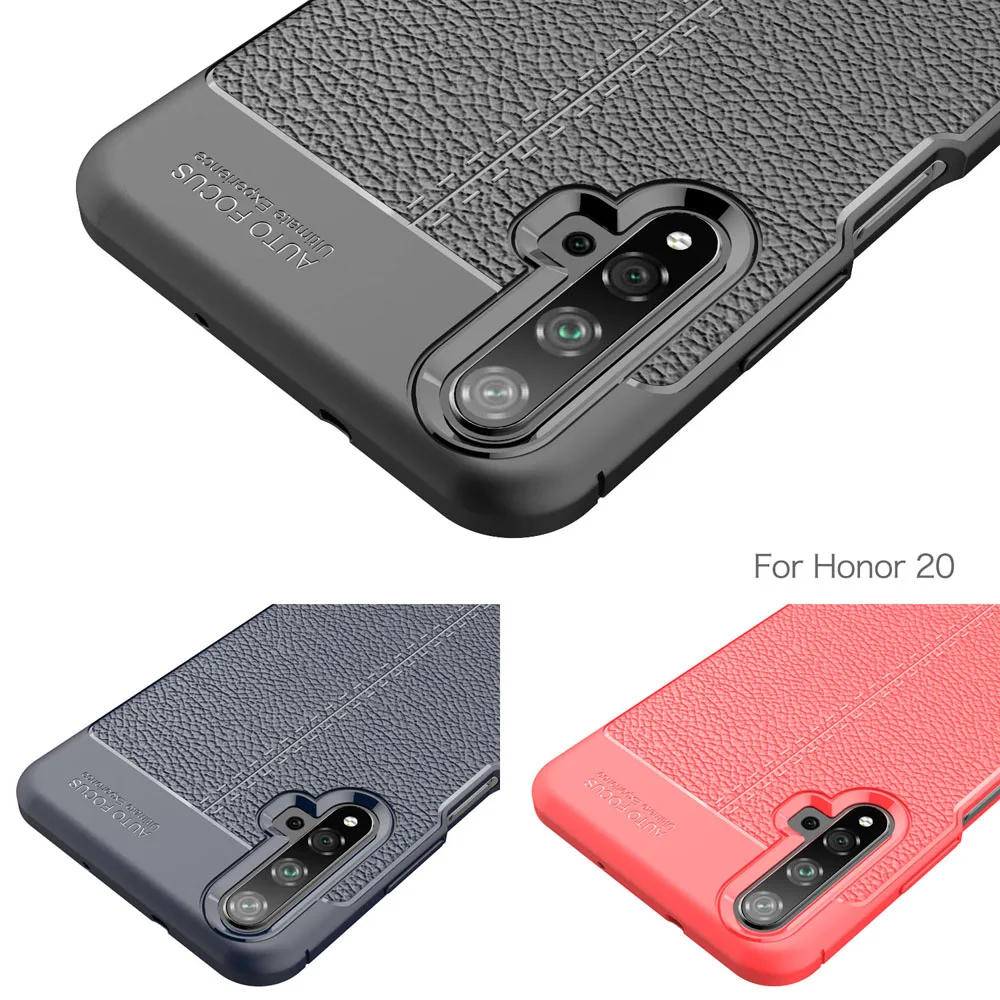 Личи Текстура Coque крышка 6.26для huawei Honor 20 чехол для Honor20 Телефон задняя |