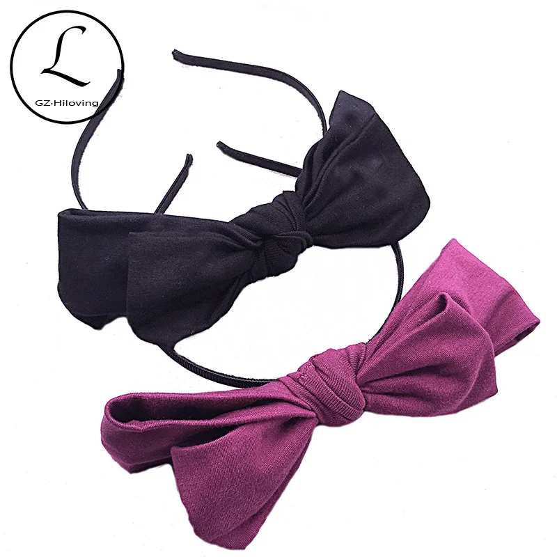 GZHilovingl Girls Big Bow Cotton Hairbands Hair Hoops 2019 New Kids Childs Summer Cute Headwear Accessories Handmade | Детская одежда и