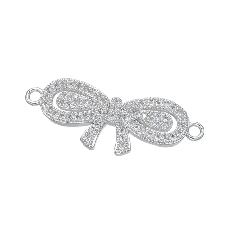 Supplier for jewelry Findings &amp Components Micro Pave CZ bow-knot connectors making fit women bracelet necklaces | Украшения и