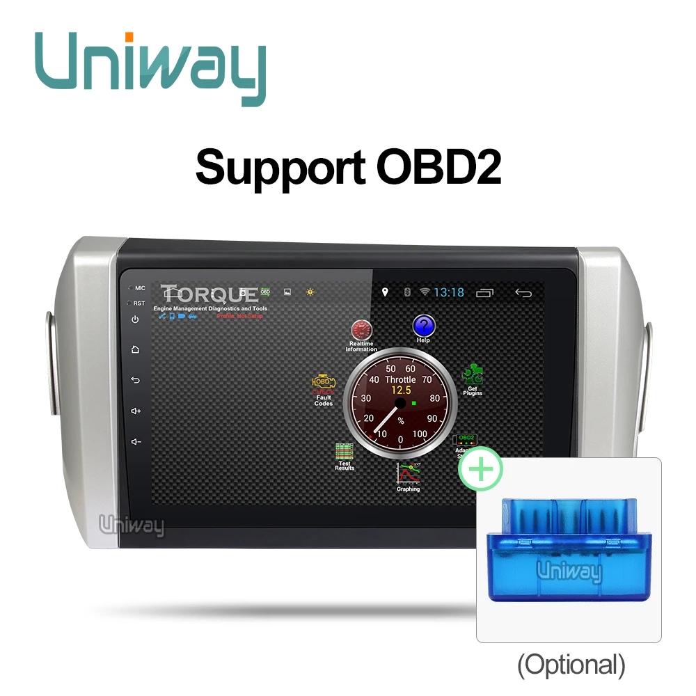 Uniway Android 8 1 Автомобильный DVD плеер для toyota innova Octa Core автомобильный GPS навигация palyer