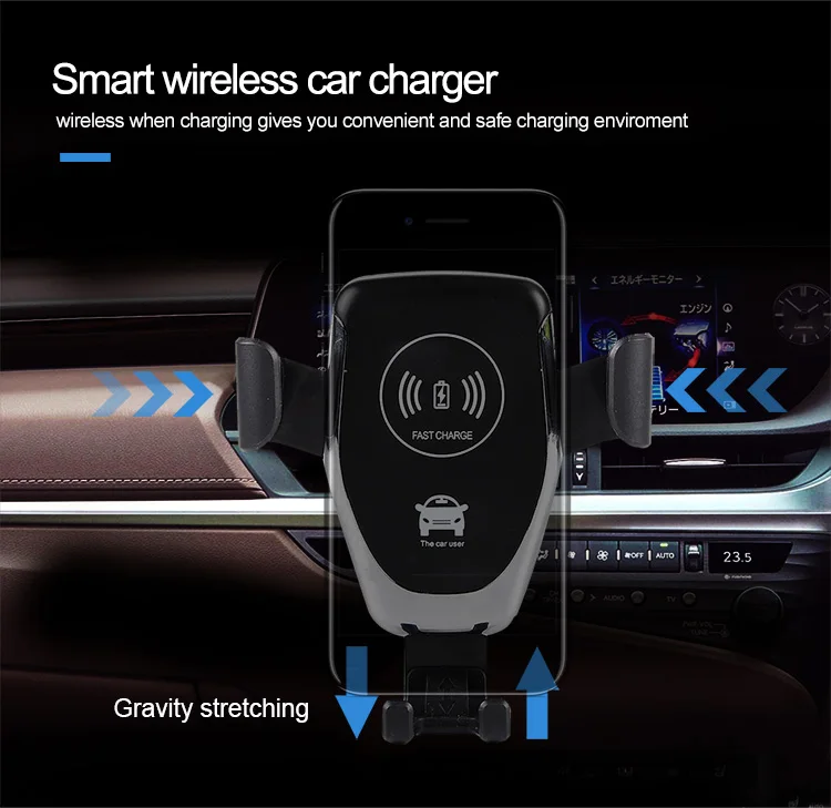 Car 10W QI Wireless Fast Charger Car Mount Holder Stand For iPhone XS Max Samsung For Xiaomi MIX 2S Huawei Mate 20 Pro Charging