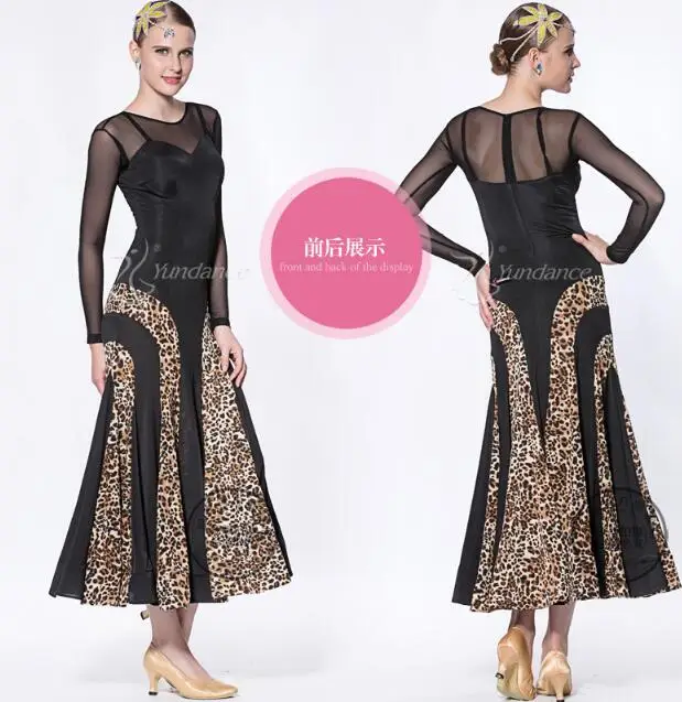 

customize black long sleeve Fox trot Waltz tango practice ballroom dance dress social dance dress M-104
