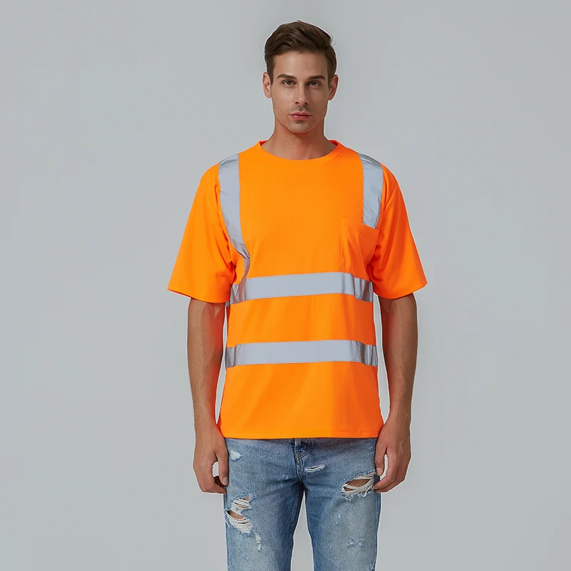 Женская одежда для защиты от ночи светоотражающая футболка с высокой видимостью