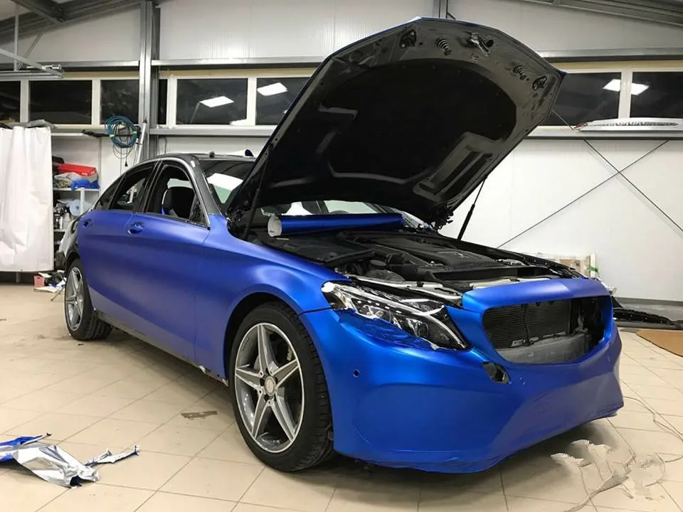 Виниловая пленка темно синего цвета синий матовый хром винил без пузырьков 1 52 х2 0