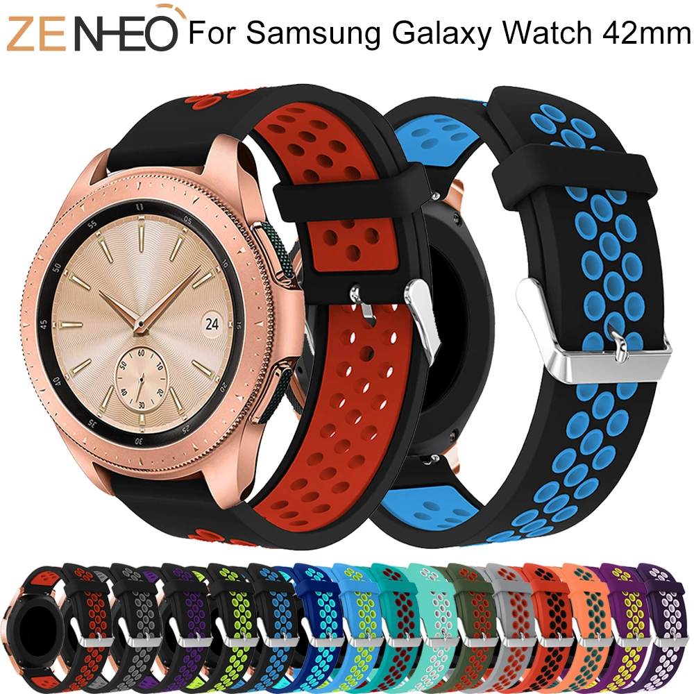 Резиновый ремешок для Samsung galaxy Watch 42 мм браслета Huami Amazfit Bip 20 часов Gear S2|Ремешки