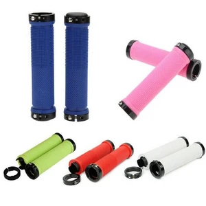 Кольца из алюминиевого сплава + резиновые ручки TPR для велосипеда, двойная блокировка, противоскользящая рукоятка для горного велосипеда, детали 120 г