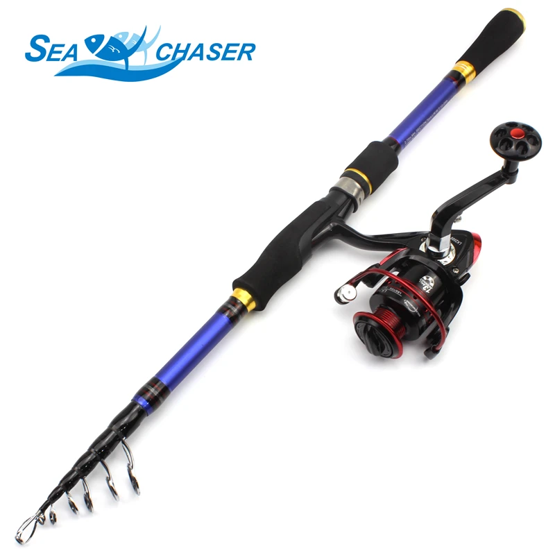 High Quality 1.8M 2.1M 2.4M 2.7M Carbon Spinning rod Telescopic Fishing Rod and Reel Combo lure Tackle Set | Спорт и развлечения