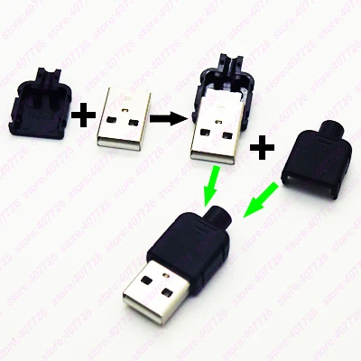 Высокое качество 10 шт. DIY USB Тип Штекерный разъем в сборе адаптер Разъем 2 0 розетка