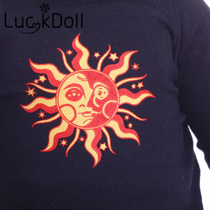 Однотонные футболки LUCKDOLL с принтом подходит для 18 дюймовых американских кукол 43