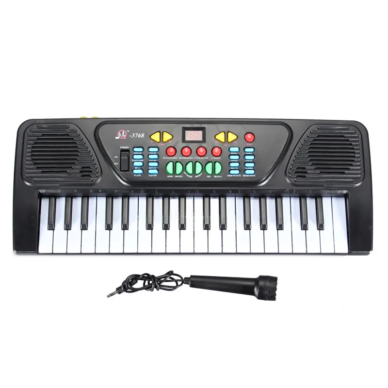 Electric Piano 37 клавиш для детей Органы электрическое фортепиано цифровой музыки электронная клавиатура музыкальный инструмент с мини-микрофон для обучения детей - Цвет: Electric Piano