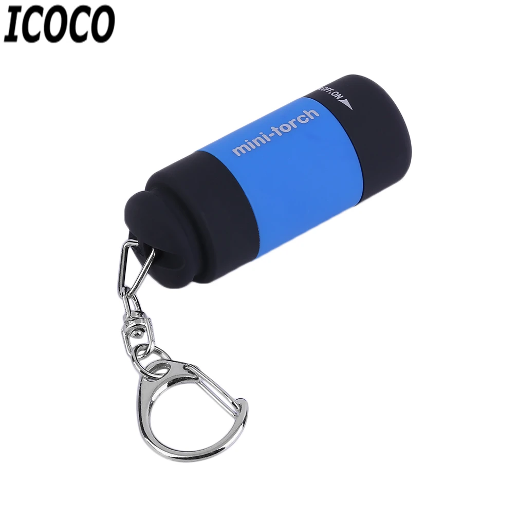 ICOCO 1 шт. портативный мини-брелок Карманный фонарь USB Перезаряжаемый светильник вспышка лампа 0,5 Вт 25лм многоцветный Мини-фонарь новое поступление