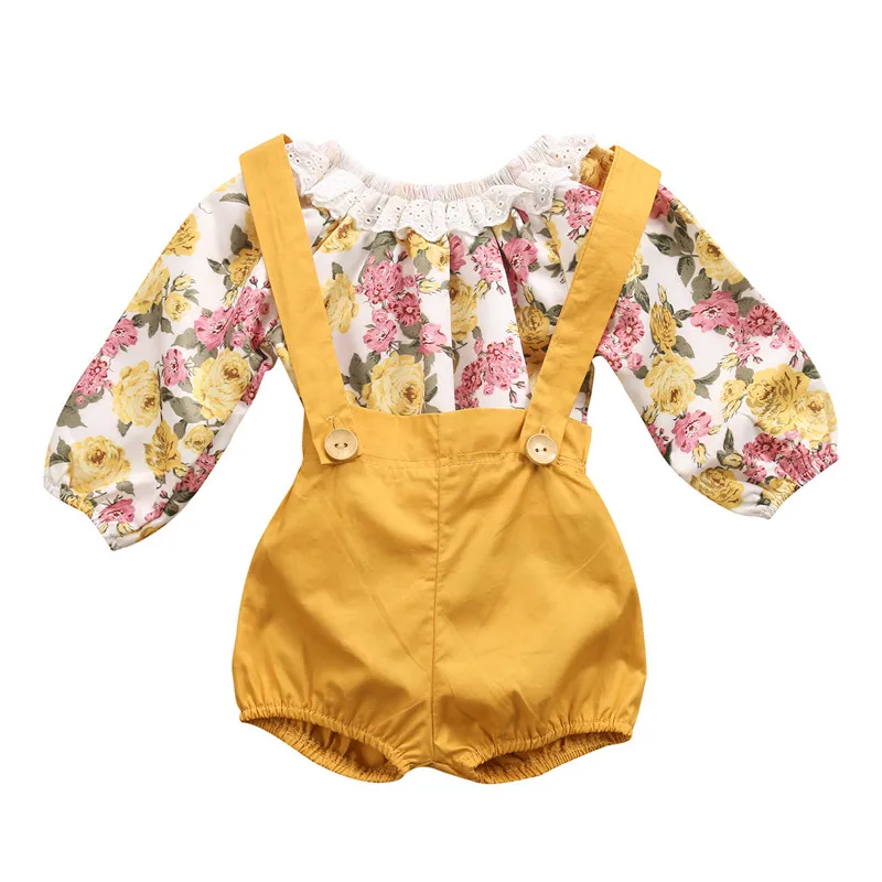 PUDCOCO/Новинка милые Боди для новорожденных девочек + короткие комбинезоны
