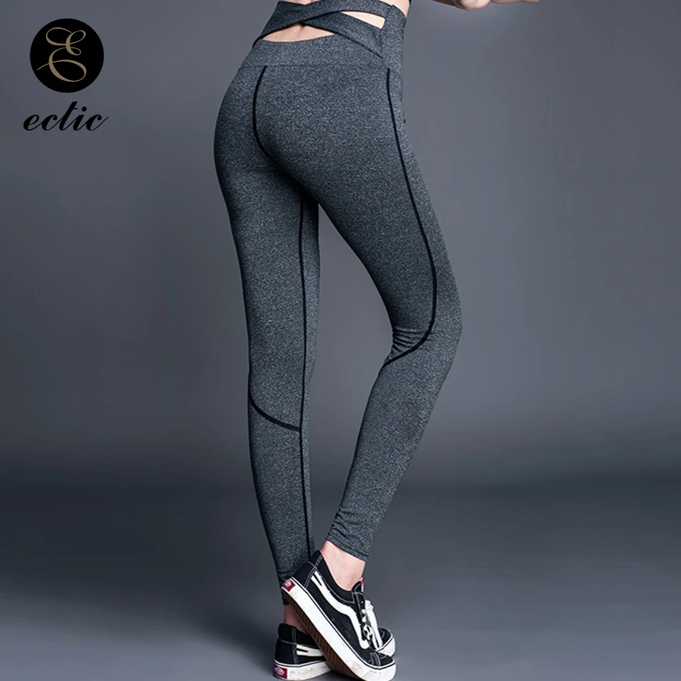 Criss Cross Leggings Butt Lifting High Waist Tummy Control Leggings Elastic Street Workout Black Seamless Leggings Joggers Women