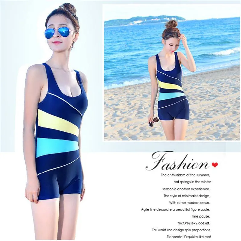 New ladies split pants bathing bikini conservative large size cover belly thin hot spring swimwear |